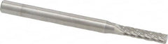 SGS Pro - 3/32" Cut Diam, 1/8" Shank Diam, Cylinder Head Double Cut Burr - Carbide, Flat End, 7/16" LOC, 1-1/2" OAL - A1 Tooling