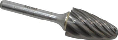 SGS Pro - 3/4" Cut Diam, 1/4" Shank Diam, Tree with Radius Head Single Cut Burr - Carbide, Radius End, 1-1/4" LOC, 3" OAL - A1 Tooling