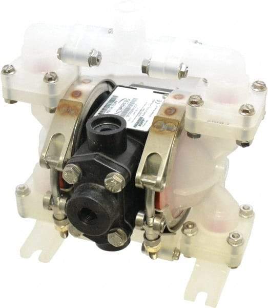 SandPIPER - 1/4" NPT, Nonmetallic, Air Operated Diaphragm Pump - Santoprene Diaphragm, Polypropylene Housing - A1 Tooling