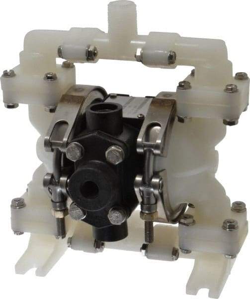 SandPIPER - 1/4" NPT, Nonmetallic, Air Operated Diaphragm Pump - PTFE Diaphragm, Kynar Housing - A1 Tooling