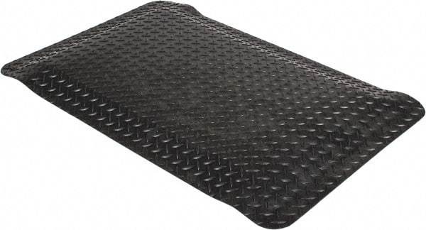 Wearwell - 3' Long x 2' Wide, Dry Environment, Anti-Fatigue Matting - Black, Vinyl with Nitrile Blend Base, Beveled on 4 Sides - A1 Tooling