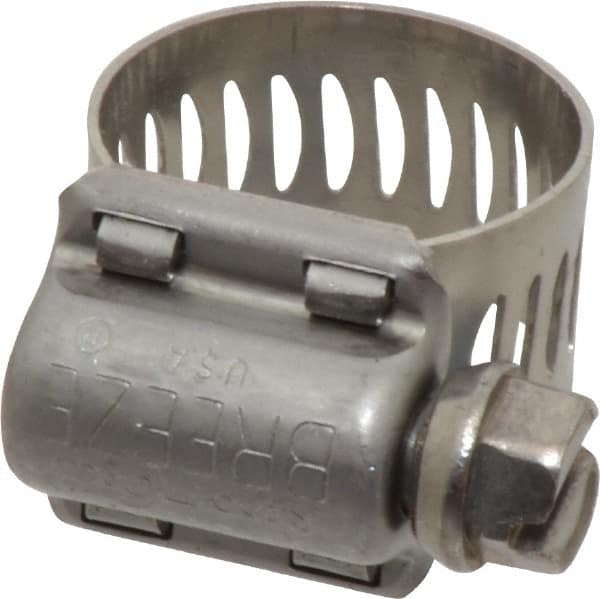 IDEAL TRIDON - SAE Size 06, 7/16 to 25/32" Diam, Stainless Steel MS Series MIL-Spec Worm Drive Clamp - 1/2" Wide, Material Grade 300 SERIES, Series MS Mil Spec - A1 Tooling