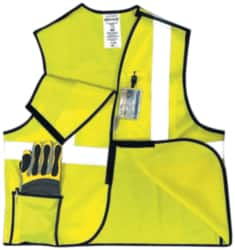 OccuNomix - Size 3XL High Visibility Orange Solid Breakaway Vest - 52 to 54" Chest, ANSI 107-2015, Hook & Loop Closure, 3 Pockets, Polyester - A1 Tooling