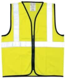 OccuNomix - Size 5XL High Visibility Yellow Solid General Purpose Vest - 60 to 62" Chest, ANSI 107-2015, Zipper Closure, Polyester - A1 Tooling