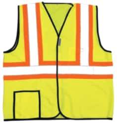 OccuNomix - Size 4XL High Visibility Yellow Solid General Purpose Vest - 56 to 58" Chest, ANSI 107-2015, Hook & Loop Closure, 2 Pockets, Polyester - A1 Tooling