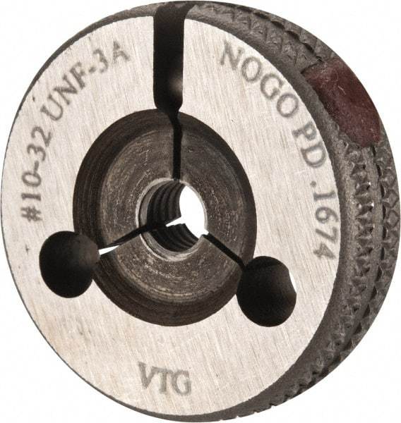 Vermont Gage - 10-32 No Go Single Ring Thread Gage - Class 3A, Tool Steel - A1 Tooling