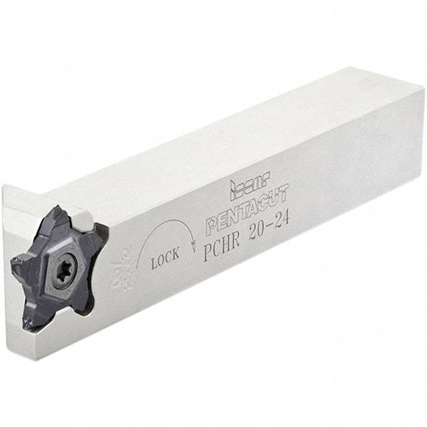 Iscar - External Thread, 0.256" Max Depth of Cut, 6.25mm Min Groove Width, 135mm OAL, Right Hand Indexable Grooving Cutoff Toolholder - 25mm Shank Height x 25mm Shank Width, PCH Toolholder Style, Series PentaCut - A1 Tooling