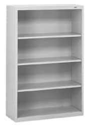 Tennsco - 4 Shelf, 52" High x 34-1/2" Wide Bookcase - 13-1/2" Deep, Steel, Putty - A1 Tooling