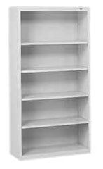 Tennsco - 5 Shelf, 66" High x 34-1/2" Wide Bookcase - 13-1/2" Deep, Steel, Putty - A1 Tooling