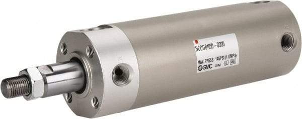 SMC PNEUMATICS - 2" Bore Double Acting Air Cylinder - 1/4 Port, 1/2-20 Rod Thread, 140 Max psi, 40 to 140°F - A1 Tooling