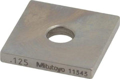 Mitutoyo - 0.125" Square Steel Gage Block - Accuracy Grade 0, Includes Certificate of Inspection - A1 Tooling