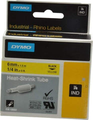 Dymo - 60" Long, Yellow Heat Shrinkable Polyolefin Heat Shrink Tubing - For RhinoPRO 3000 - A1 Tooling