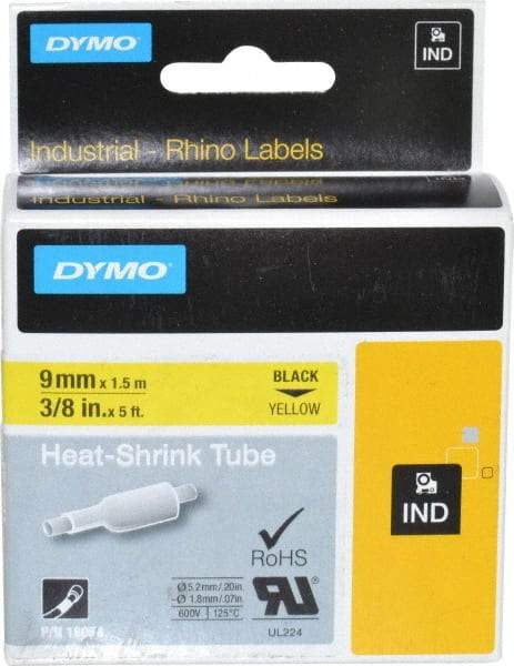 Dymo - 60" Long, Yellow Heat Shrinkable Polyolefin Heat Shrink Tubing - For RhinoPRO 3000 - A1 Tooling