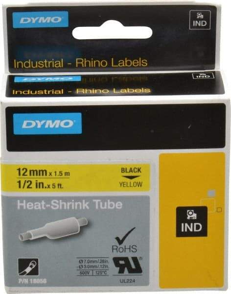 Dymo - 60" Long, Yellow Heat Shrinkable Polyolefin Heat Shrink Tubing - For RhinoPRO 3000 - A1 Tooling