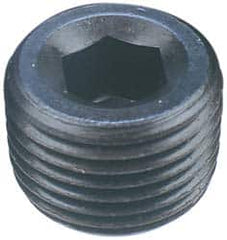 Made in USA - 1-11-1/2, 1" OAL, Alloy Steel Socket Pressure Plug - Uncoated, 3/4" Taper per Foot, 5/8" Hex Key - A1 Tooling