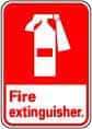 NMC - Fire Extinguisher, Pressure Sensitive Vinyl Fire Sign - 10" Wide x 14" High - A1 Tooling