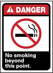 NMC - "Danger - No Smoking Beyond This Point", 14" Long x 10" Wide, Rigid Plastic Safety Sign - Rectangle, 0.05" Thick, Use for Accident Prevention - A1 Tooling