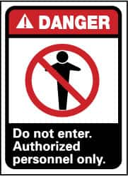 NMC - "Danger - Do Not Enter - Authorized Personnel Only", 10" Long x 7" Wide, Rigid Plastic Safety Sign - Rectangle, 0.05" Thick, Use for Security & Admittance - A1 Tooling