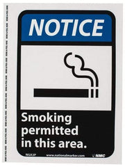 NMC - "Notice - Smoking Permitted in This Area", 10" Long x 7" Wide, Pressure-Sensitive Vinyl Safety Sign - Rectangle, 0.004" Thick, Use for Security & Admittance - A1 Tooling