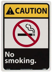 NMC - "Caution - No Smoking", 14" Long x 10" Wide, Rigid Plastic Safety Sign - Rectangle, 0.05" Thick, Use for Accident Prevention - A1 Tooling