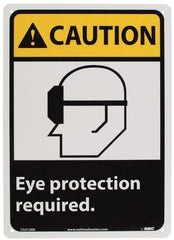 NMC - "Caution - Eye Protection Required", 14" Long x 10" Wide, Rigid Plastic Safety Sign - Rectangle, 0.05" Thick, Use for Accident Prevention - A1 Tooling