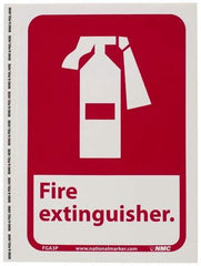 NMC - Fire Extinguisher, Pressure Sensitive Vinyl Fire Sign - 7" Wide x 10" High - A1 Tooling