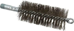 Schaefer Brush - 4-1/2" Brush Length, 2" Diam, Double Stem, Double Spiral Tube Brush - 7-1/4" Long, Stainless Steel, 1/4" NPSM Male Connection - A1 Tooling