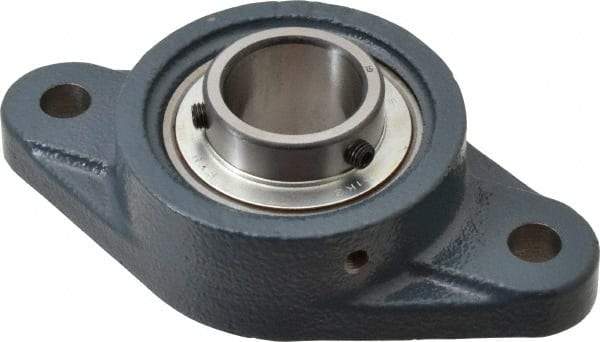 Value Collection - 1-3/16" ID, 3-5/32" OAW x 5-13/16" OAL x 3-5/32" OAH 2-Bolt High Temperature Flange Bearing - 2,500 Lb Static Cap, 4,300 Lb Dyn Cap, 4.594" Btw Mnt Hole Ctrs, 45/64" Base-to-Ctr Ht, Cast Iron - A1 Tooling