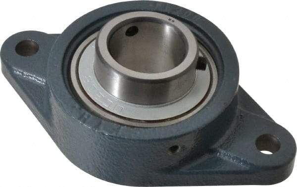 Value Collection - 1-1/2" ID, 3-15/16" OAW x 6-7/8" OAL x 3-15/16" OAH 2-Bolt High Temperature Flange Bearing - 4,000 Lb Static Cap, 6,400 Lb Dyn Cap, 5.656" Btw Mnt Hole Ctrs, 53/64" Base-to-Ctr Ht, Cast Iron - A1 Tooling