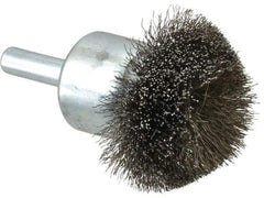 Anderson - 1-1/2" Brush Diam, Crimped, Flared End Brush - 1/4" Diam Shank, 20,000 Max RPM - A1 Tooling