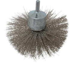 Anderson - 4" Brush Diam, Crimped, Flared End Brush - 1/4" Diam Shank, 15,000 Max RPM - A1 Tooling