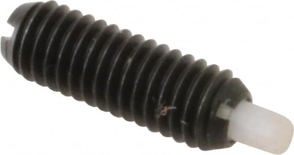 Gibraltar - 10-32, 9/16" Thread Length, 1/8" Plunger Projection, Steel Threaded Spring Plunger - 0.093" Max Plunger Diam, 0.3 Lb Init End Force, 3 Lb Final End Force - A1 Tooling