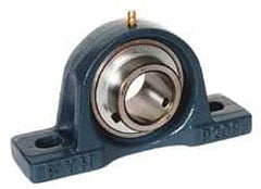 Value Collection - 1-1/4" ID, 3-21/32" OAW x 6-9/16" OAL x 3-21/32" OAH High Temperature Ball Bearing Pillow Block - 3,400 Lb Static Cap, 5,650 Lb Dyn Cap, 5" Btw Mnt Hole Ctrs, 1-7/8" Base-to-Ctr Ht, Cast Iron - A1 Tooling