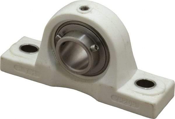 Value Collection - 1" ID, 5.5313" OAL x 2-25/32" OAH Pillow Block - 1,764 Lb Static Cap, 3,147 Lb Dyn Cap, 4-1/8" Btw Mnt Hole Ctrs, SS Thermoplastic - A1 Tooling