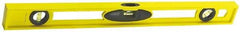 Stanley - 48" Long 3 Vial I-Beam Level - ABS Plastic, Yellow, 1 45°, 1 Level & 1 Plumb Vials - A1 Tooling