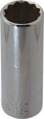 Blackhawk by Proto - 1/2", 1/4" Drive, Deep Hand Socket - 12 Points, 2" OAL, Chrome Finish - A1 Tooling