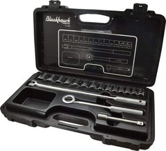 Blackhawk by Proto - 17 Piece 1/2" Drive Socket Set - 12 Points, 10mm to 28mm Range, Metric Measurement Standard - A1 Tooling