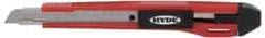 Hyde Tools - Snap Utility Knife - 9mm Blade, Red & Black Polystyrene (High Impact) Handle, 3 Blades Included - A1 Tooling