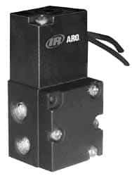 ARO/Ingersoll-Rand - 1/8", 4-Way Stacking Solenoid Valve with Speed Control - 12 VDC, 0.2 CV Rate, 2.4" High - A1 Tooling