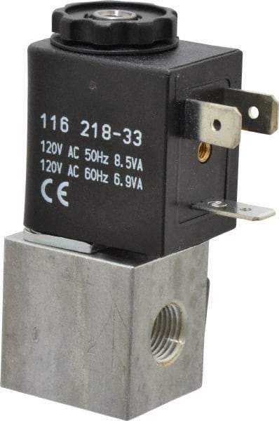 ARO/Ingersoll-Rand - 1/8", CAT Series 3-Way 2-Position Body Ported Stacking Solenoid Valve - 120 VAC, 0.062 CV Rate, 2.43" High - A1 Tooling