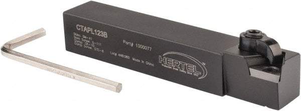 Hertel - CTAP, Left Hand Cut, 3° Lead Angle, 3/4" Shank Height x 3/4" Shank Width, Neutral Rake Indexable Turning Toolholder - 4-1/2" OAL, TP..32. Insert Compatibility, Series Clamp Type - A1 Tooling