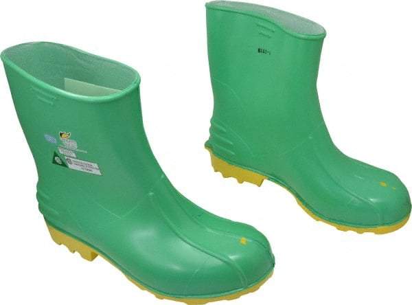 Dunlop Protective Footwear - Men's Size 13-15 Medium Width Steel Knee Boot - Green, PVC Upper, 11" High, Chemical Resistant, Non-Slip - A1 Tooling