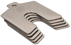 Made in USA - 5 Piece, 2 Inch Long x 2 Inch Wide x 0.05 Inch Thick, Slotted Shim Stock - Stainless Steel, 5/8 Inch Wide Slot - A1 Tooling