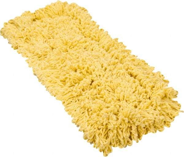 Rubbermaid - 24" Long x 5" Wide Yarn Blend Dust Mop Head - Envelope Connection, Yellow, Looped Head - A1 Tooling