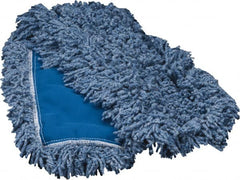 Rubbermaid - 36" Long x 5" Wide Yarn Blend Dust Mop Head - Slip-On/Slip-Through Backing, Blue, Twisted Loop Head - A1 Tooling