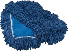 Rubbermaid - 36" Long x 5" Wide Synthetic Dust Mop Head - Slip-On/Slip-Through Backing, Blue, Twisted Loop Head - A1 Tooling