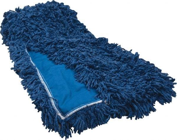 Rubbermaid - 60" Long x 5" Wide Synthetic Dust Mop Head - Slip-On/Slip-Through Backing, Blue, Twisted Loop Head - A1 Tooling