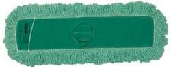 Rubbermaid - 36" Long x 5" Wide Yarn Blend Dust Mop Head - Slip-On/Slip-Through Backing, Green, Twisted Loop Head, Anti-Microbial - A1 Tooling