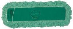 Rubbermaid - 48" Long x 5" Wide Yarn Blend Dust Mop Head - Slip-On/Slip-Through Backing, Green, Twisted Loop Head, Anti-Microbial - A1 Tooling