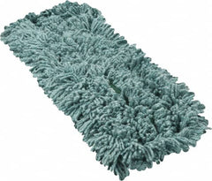 Rubbermaid - 24" Long x 5" Wide Yarn Blend Dust Mop Head - Slip-On/Slip-Through Backing, Green, Twisted Loop Head, Anti-Microbial - A1 Tooling